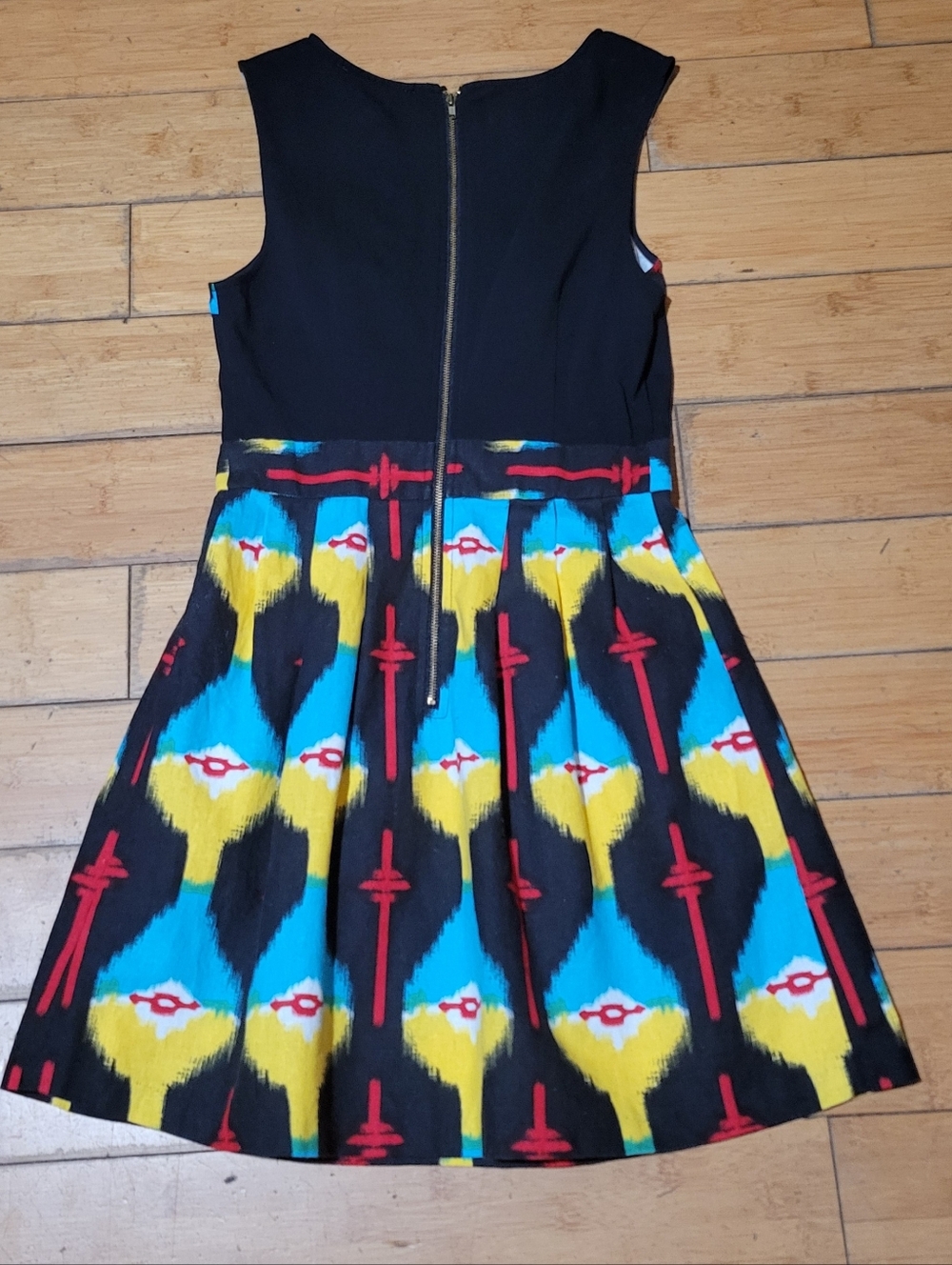 Anthropologie Dress Ikat/Aztec Sz 0 LINEN BLEND Black blue STARING AT STARS - Picture 2 of 3